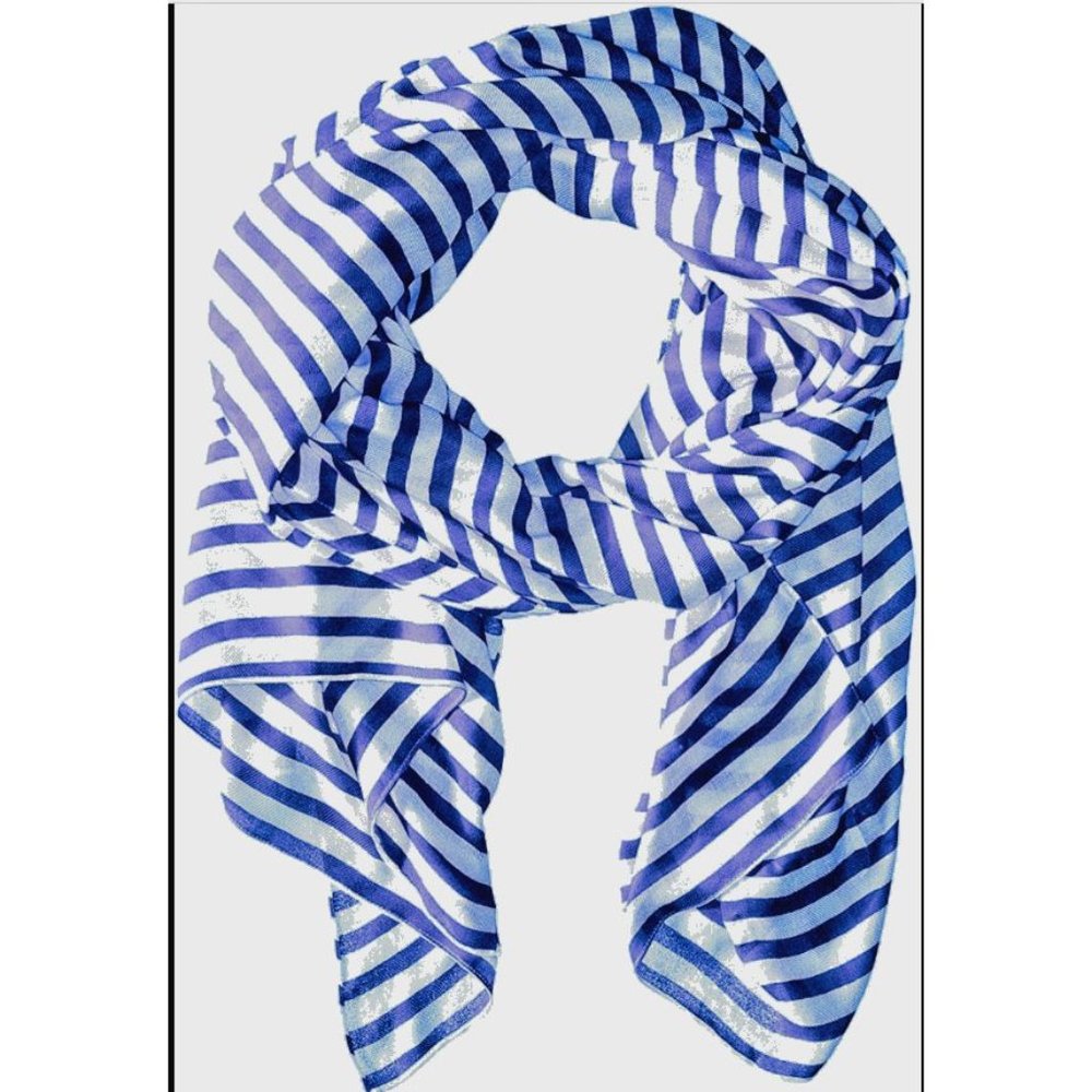 New Kate Spade New York Winter Painterly Square Scarf Blue